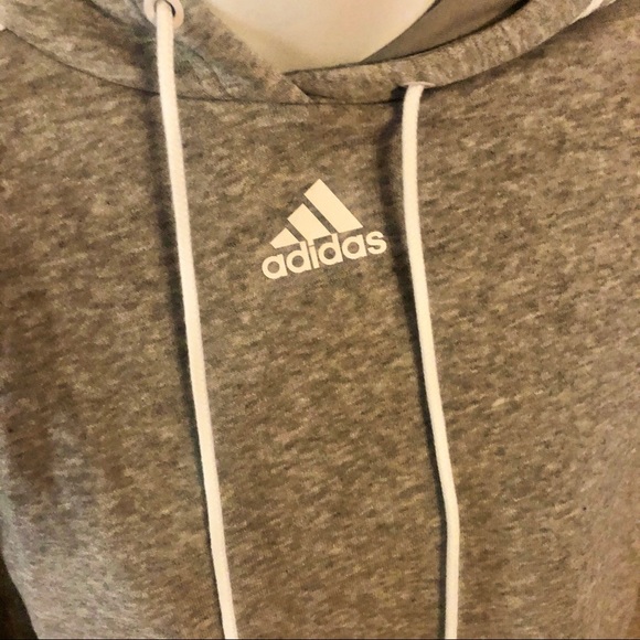 ADIDAS crop top hoodie sweatshirt XS Gray Shirt - Picture 4 of 6